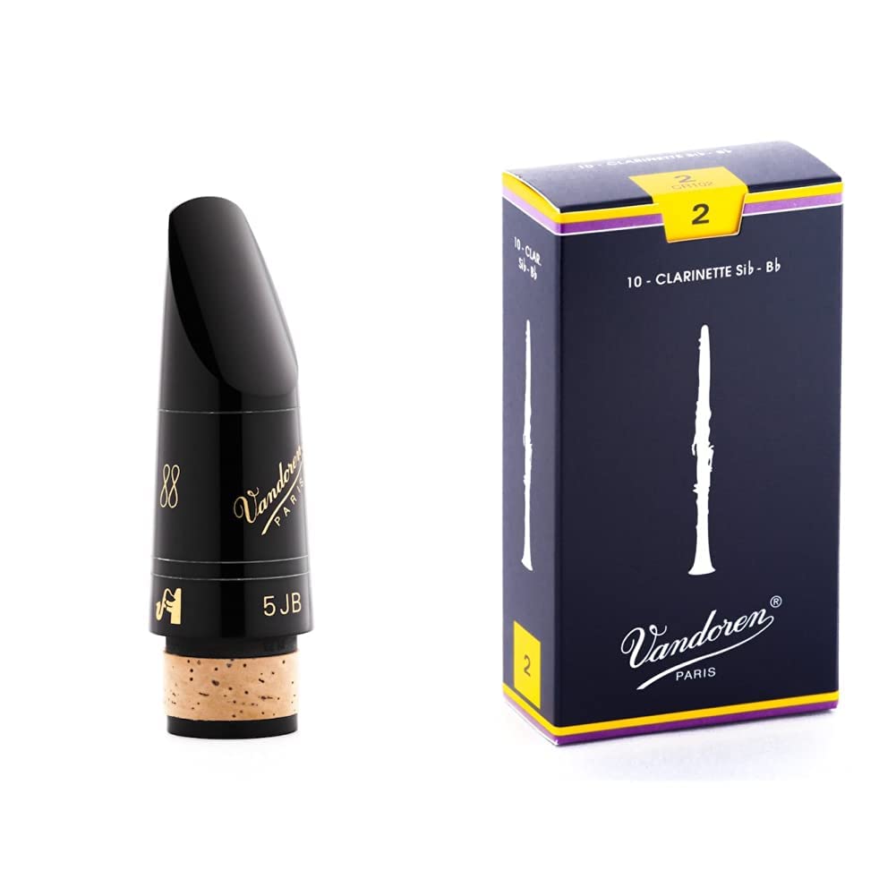 Vandoren CM3108 5JB Profile 88 Bb Clarinet Mouthpiece & CR102 Bb Clarinet Traditional Reeds Strength 2 - Professional Woodwind Accessories for Concert, Band, and Solo Performances