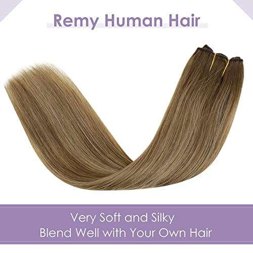 Premium Fish Line Halo Hair Extensions with Invisible Clips - Seamless 100% Human Hair Extensions for Length & Volume - Perfect for Weddings, Parties & Daily Styling
