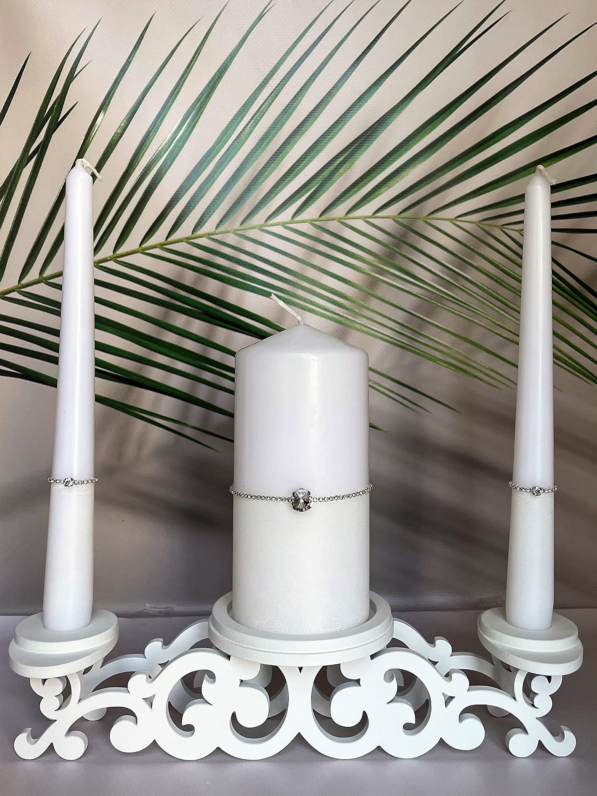 Unity Candle Holder Set - Elegant Wedding Ceremony Candle Stand with Pillar Holders - Perfect Wedding Gift & Reception Centerpiece Decor for Romantic Weddings, Vow Renewals, and Special Occasions