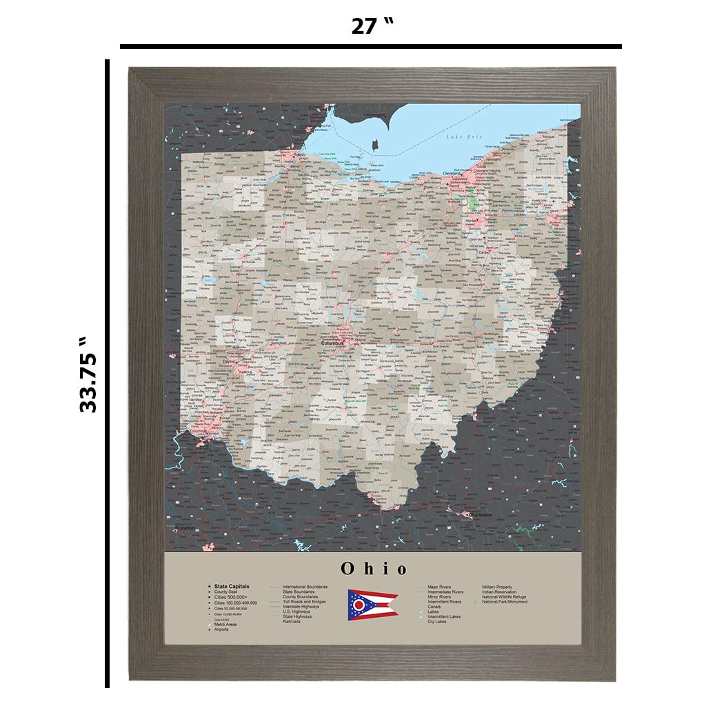 Ohio Solid Wood Brown Frame - 33.75