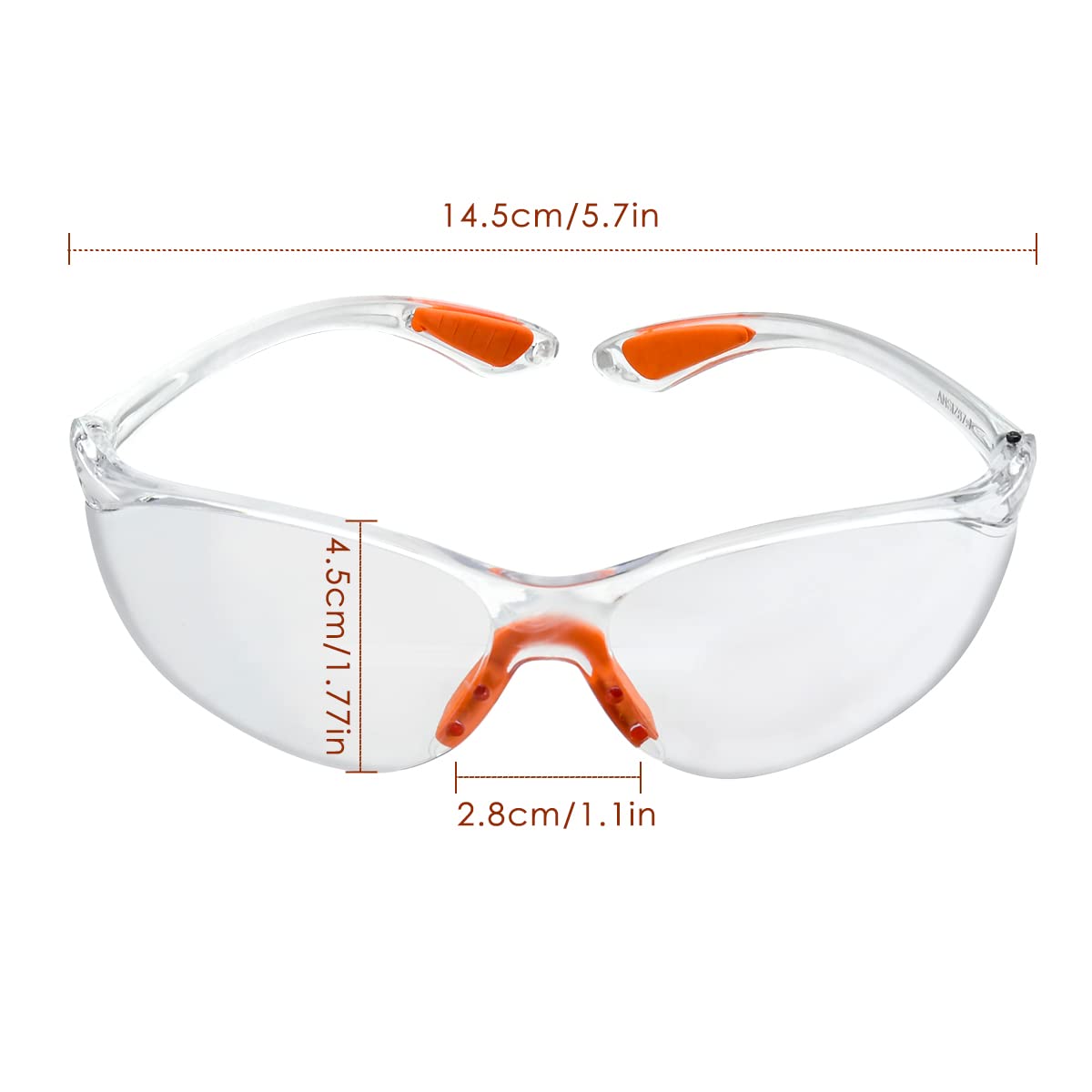 FOCCTS 12-Pack Clear Safety Glasses - Anti-Fog Protective Eyewear for Work & Construction