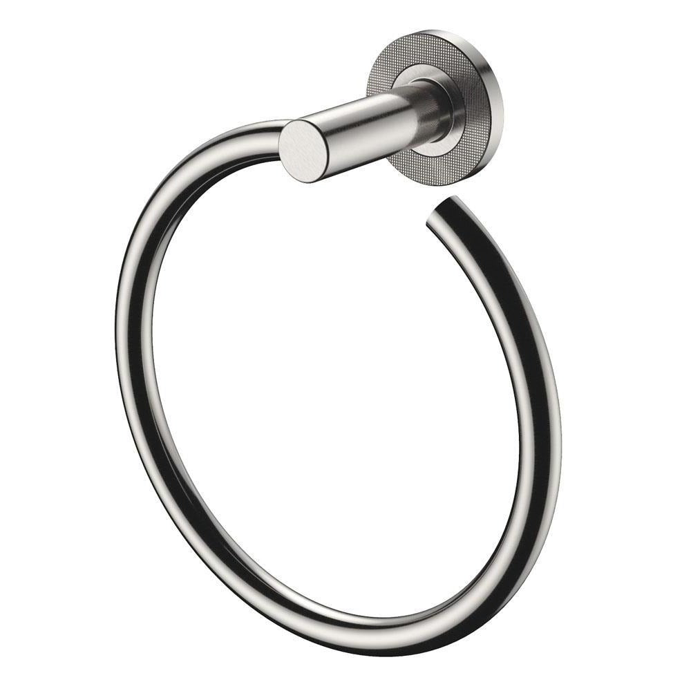 Fienza Axle Hand Towel Ring 83102BN - Brushed Nickel Finish, Modern Bathroom Accessory for Towel Storage & Home Decor