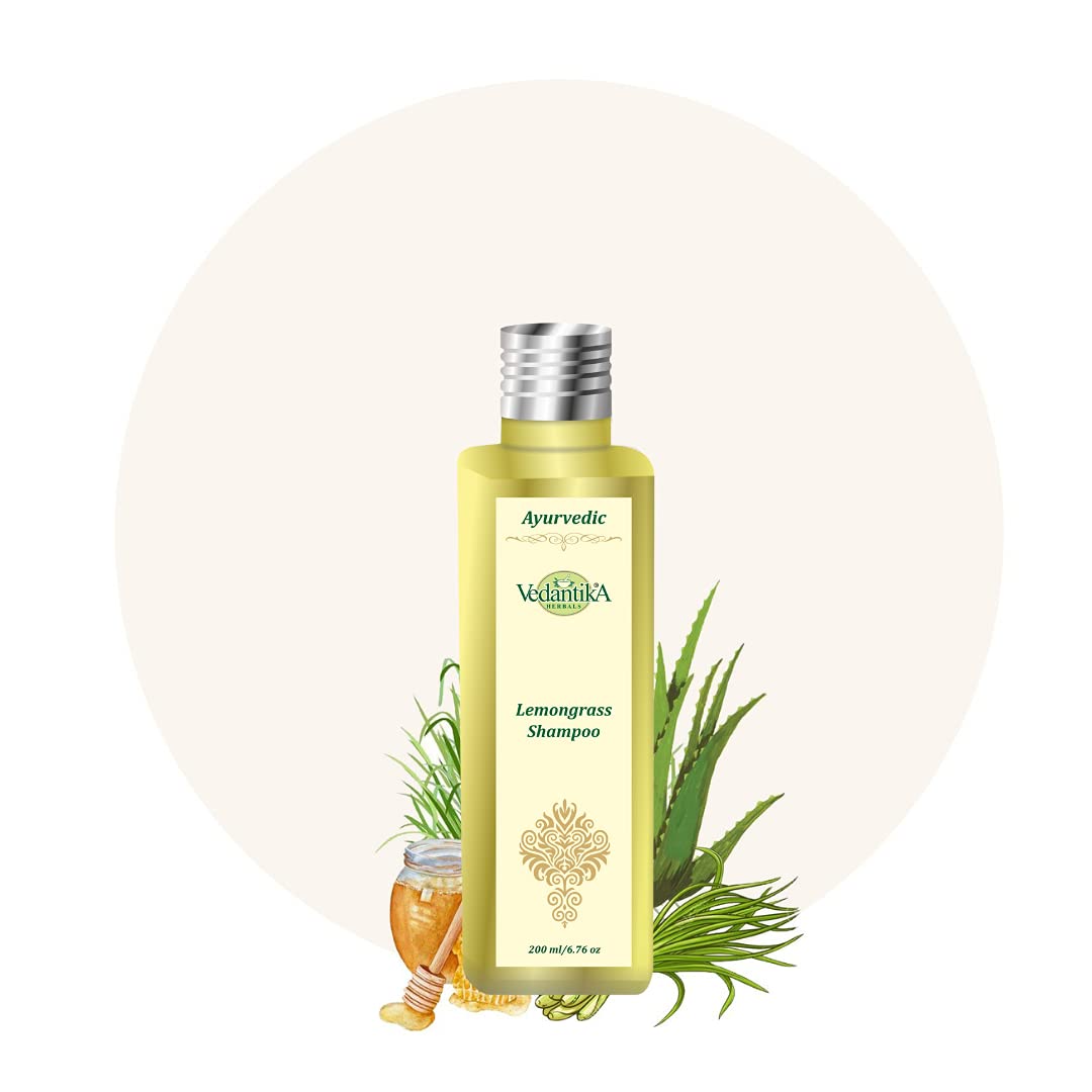 Vedantika Herbals Ayurvedic Lemon Grass Shampoo 200ml - Natural Hair Care for Dandruff & Scalp Health - Perfect for Daily Use & Sensitive Scalp