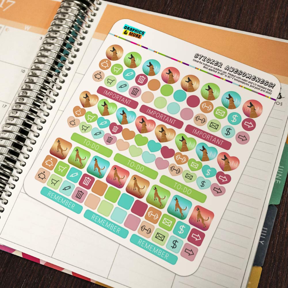 Belgian Malinois Dog Bite Training Planner & Calendar Stickers - Scrapbooking, Journaling, DIY Craft Supplies for Dog Trainers & Pet Lovers - Perfect for Agility Training Logs, Pet Memory Books & Bullet Journals