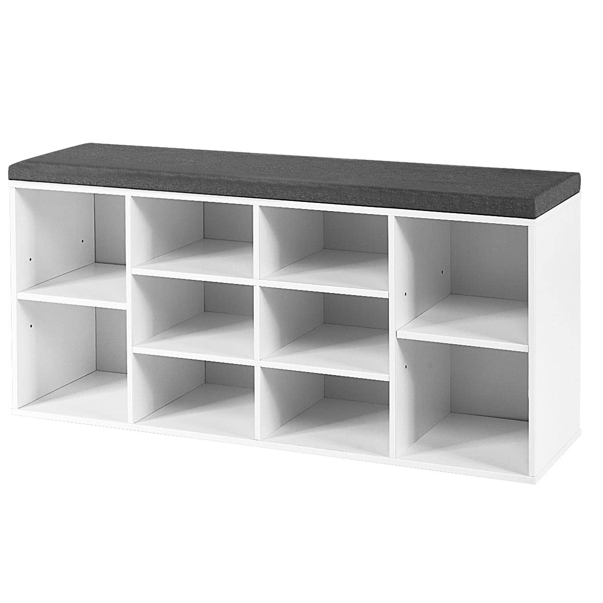 White Storage Bench with Seat - Multi-Purpose Entryway, Bedroom & Living Room Organizer - Perfect for Shoes, Blankets & Home Decor