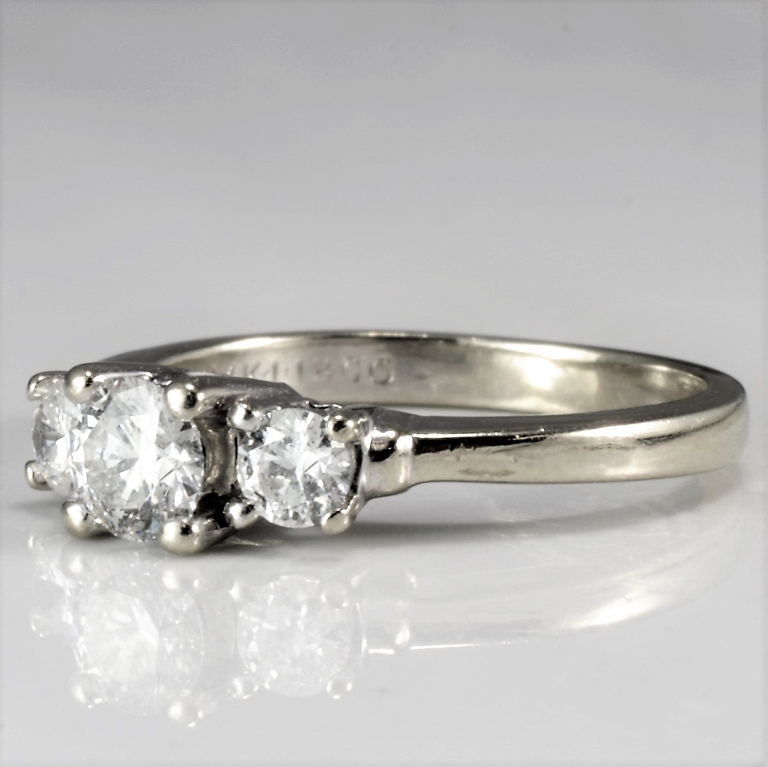 0.51 Carat Three Stone Diamond Engagement Ring - I1/I2 Clarity, F-G Color, Size 5 - Perfect for Proposals, Anniversaries & Romantic Occasions