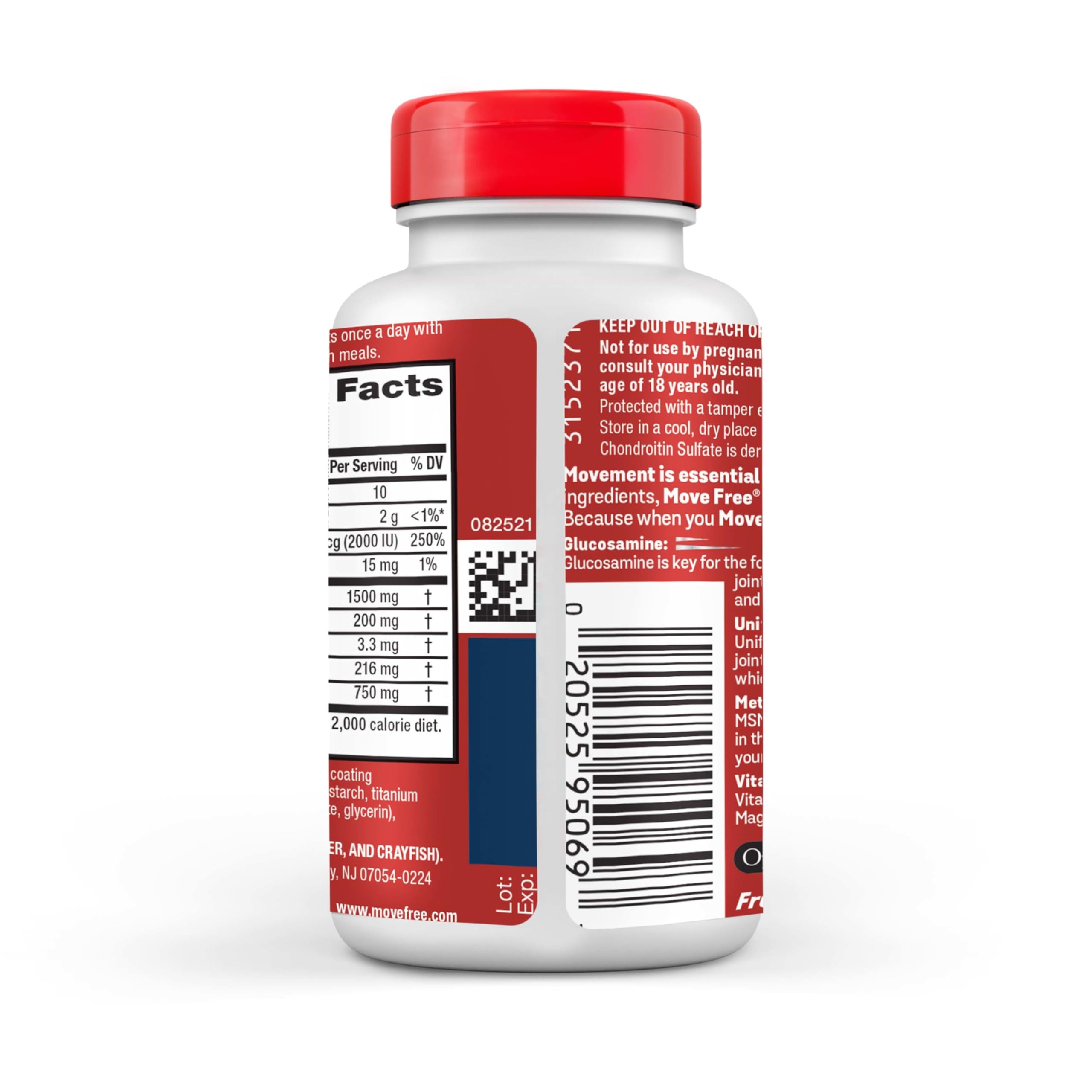 Move Free Advanced Glucosamine Chondroitin MSM + Vitamin D3 Joint Support Supplement - Supports Mobility, Comfort, Strength & Flexibility - Promotes Bone & Immune Health - 360 Tablets (3x120ct) - Ideal for Active Adults, Athletes & Seniors for Joint Care & Daily Wellness