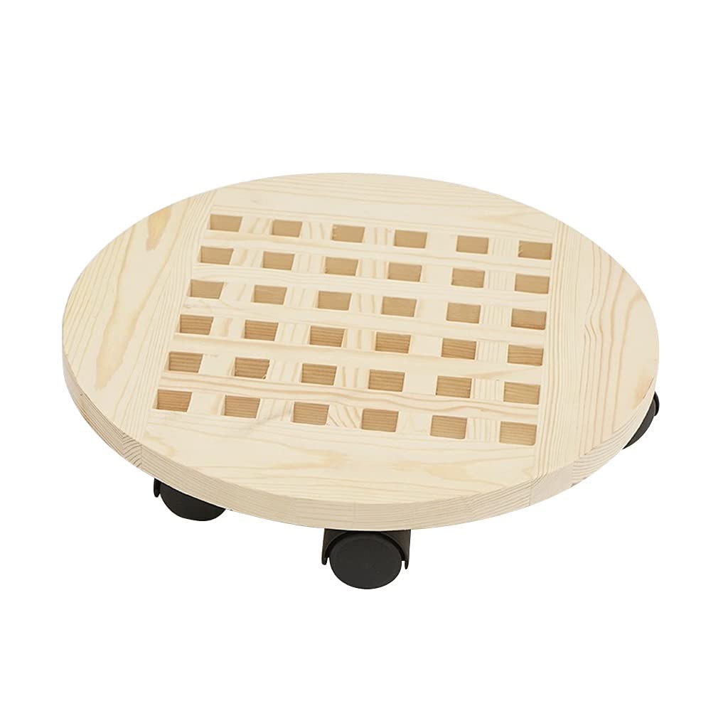 Lockable Rolling Plant Stand with Wheels - 12 Inch Round Indoor/Outdoor Planter Dolly for Potted Plants, Flower Pot Holder & Mover - Perfect for Garden, Patio, Balcony & Home Decor (30cm/12in)