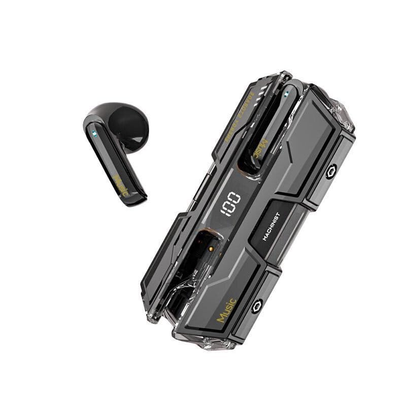 Wireless Bluetooth 5.4 Earbuds with Ear Hooks - 50H Playtime, Deep Bass, IPX7 Waterproof Sports Headphones for Running, Workout, Gym & Outdoor Activities (Black)