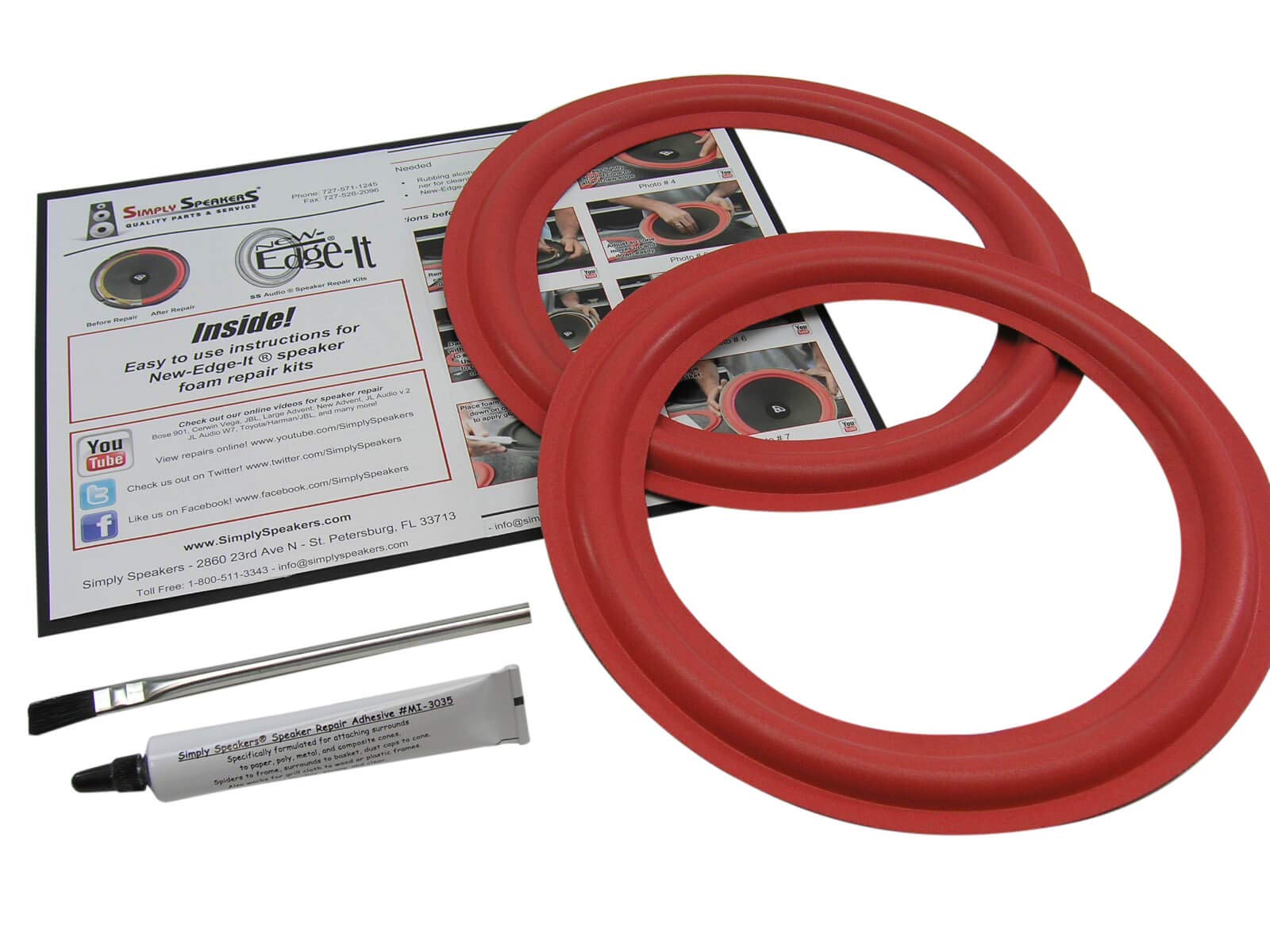 Cerwin Vega 10 Inch Foam Speaker Repair Kit FSK-10AR (Pair) - Perfect for Home Audio and Car Speaker Restoration