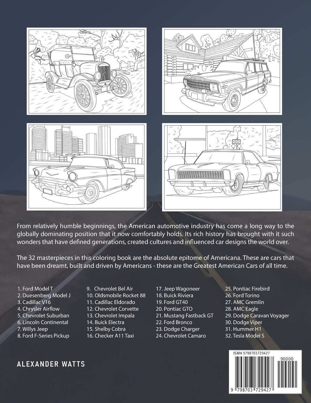 Best American Cars Coloring Book for Adults - Pro Edition | Relaxing & Creative Hobby for Car Enthusiasts