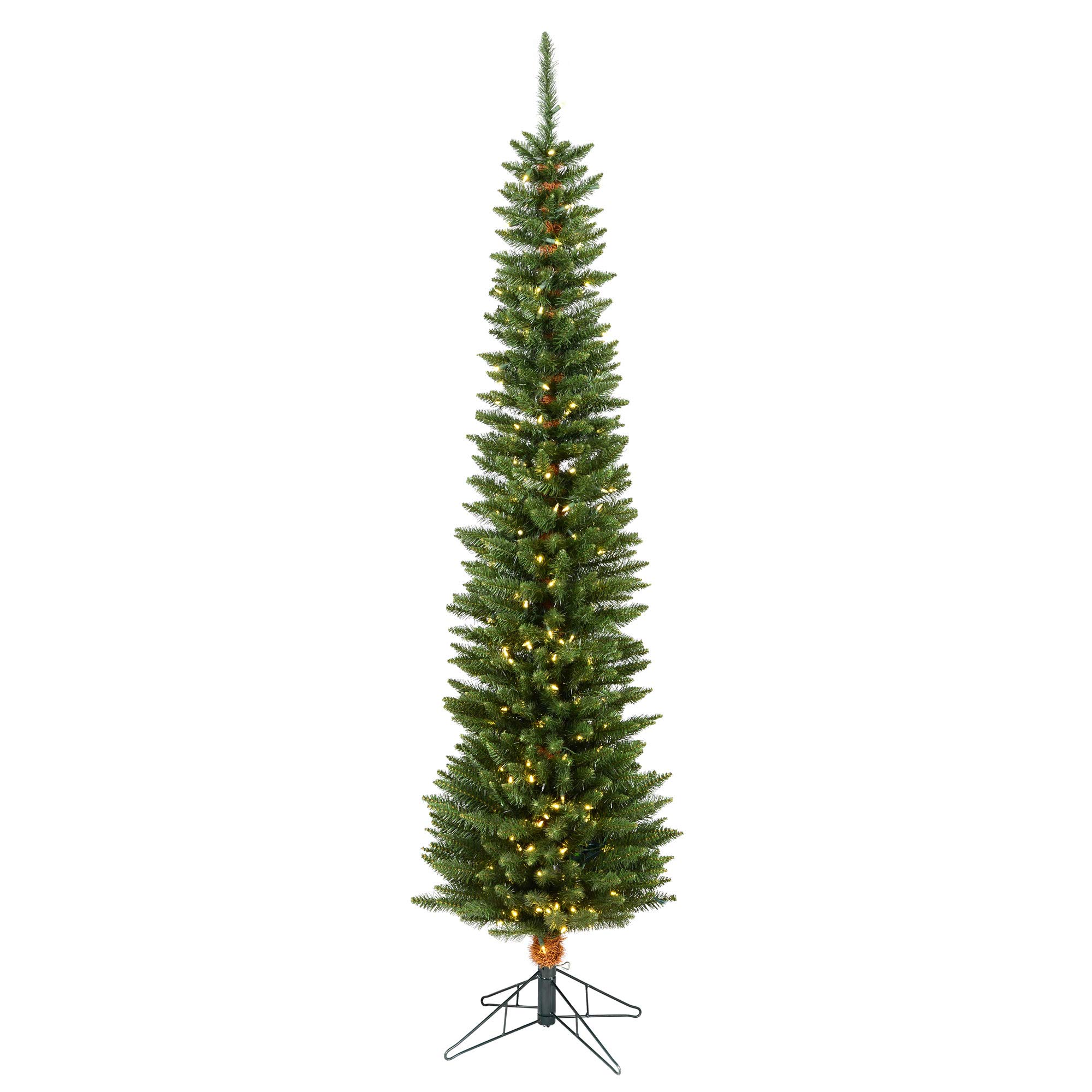 Vickerman 8.5 Foot Durham Pole Pine Artificial Christmas Tree with Warm White LED Dura-Lit Lights - Premium Faux Christmas Tree for Holiday Decor - Perfect for Living Room, Office & Seasonal Indoor Home Decoration