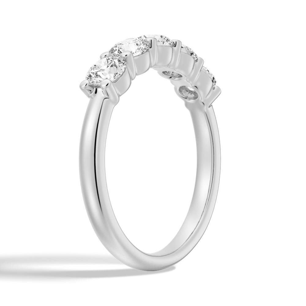 4.5mm 5 Stone Shared Prong Moissanite Anniversary Band Ring for Women - Durable Wedding, Engagement & Promise Ring - Perfect Gift for Anniversary, Valentine's Day & Special Occasions