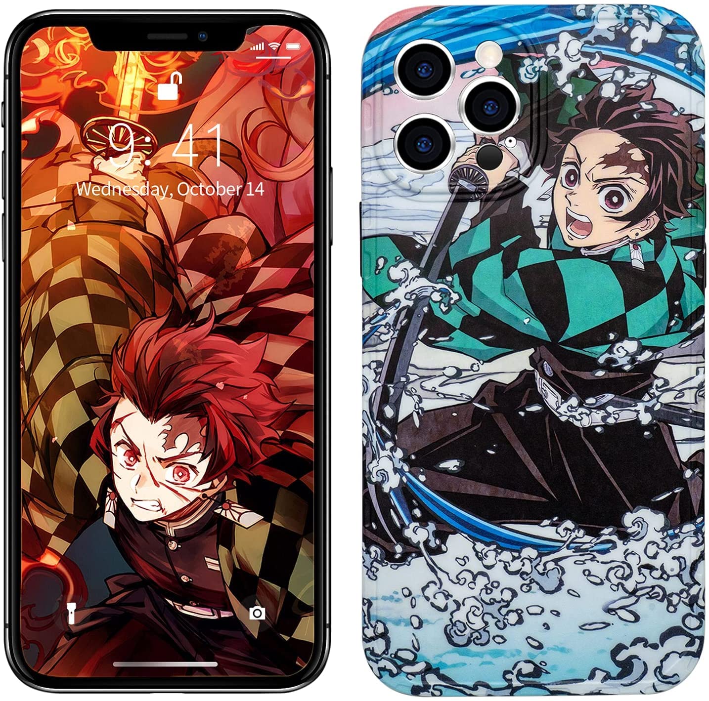 Demon Slayer Tanjirou Anime iPhone 12 Pro Max Case - Premium Protective Cover for 6.7 Inch iPhone 12 Pro Max - Cool Cartoon Design - Perfect for Anime Fans & Daily Protection
