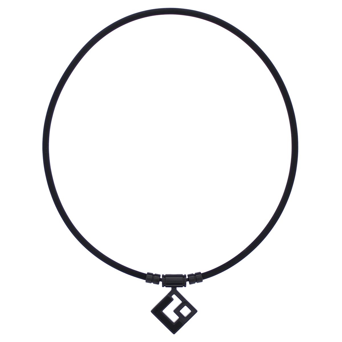 TAO Aura Black×Black Necklace 43cm - Japanese Imported Stylish Pendant for Women, Perfect for Casual Wear, Parties & Gifts