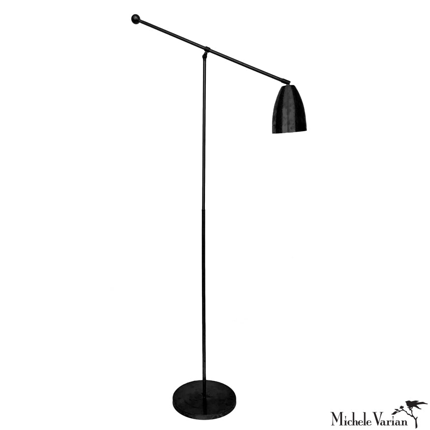 Modern Black Cone Axis Floor Lamp - Adjustable Height LED Standing Light for Living Room, Bedroom & Office - Stylish Home Decor Lighting