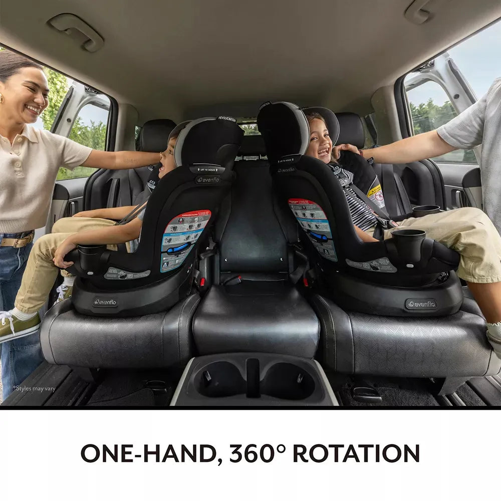 Revolve 360 Slim 2-in-1 Rotating Convertible Car Seat for Baby & Toddler - Pearl Gray - Safe & Comfortable for Long Rides & Travel