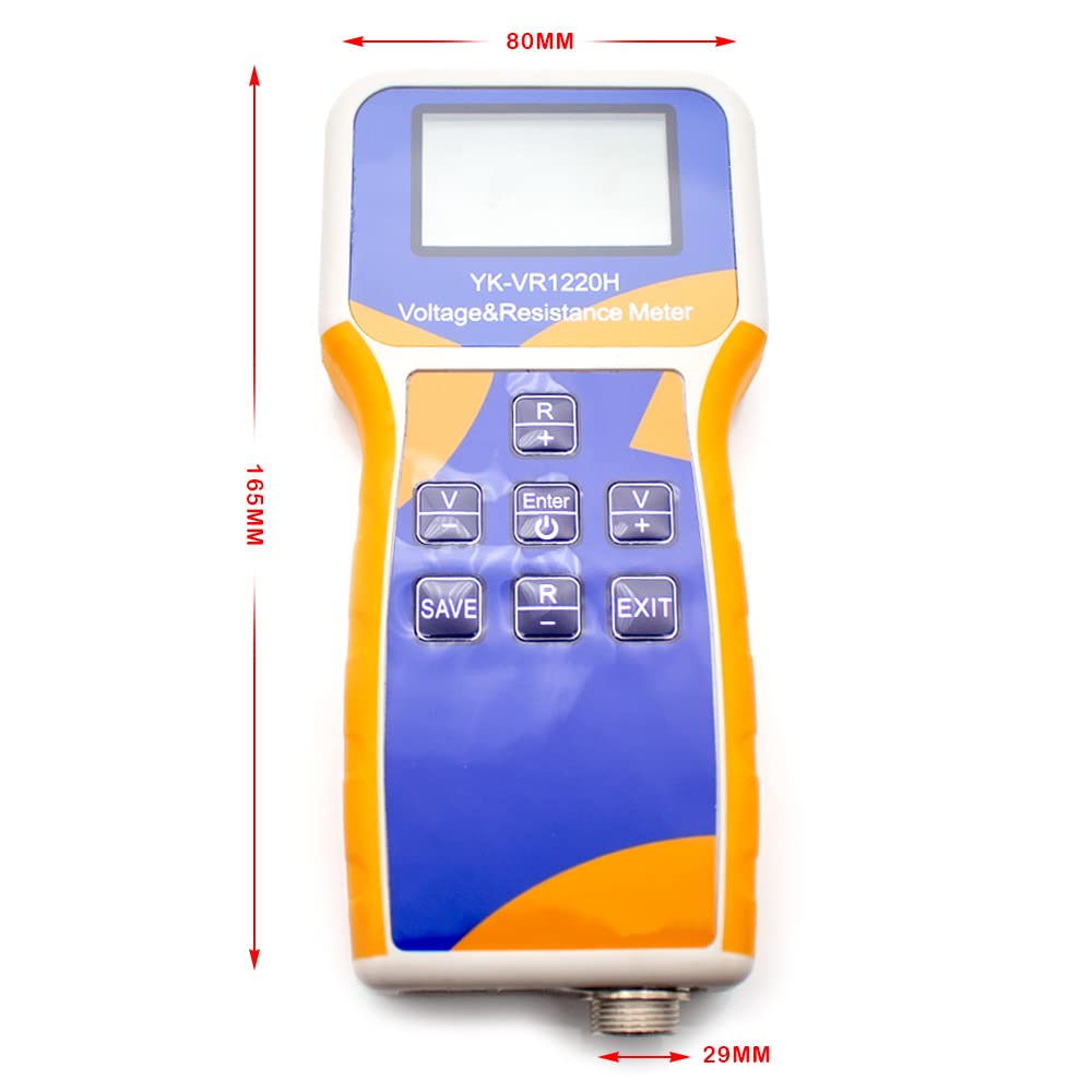 YK-VR1220H Rechargeable High Precision Battery Tester - 0.001mΩ-200Ω Internal Resistance Meter with 0.0001V±120V Voltage Measurement, MicroUSB Charging | Perfect for Automotive, Solar, and DIY Electronics Testing