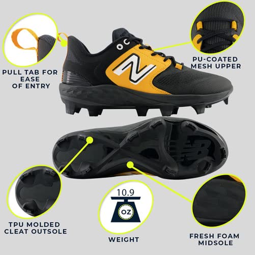 New Balance Men's Fresh Foam 3000 V6 Molded Baseball Cleats - Lightweight Comfort for Baseball Training & Games