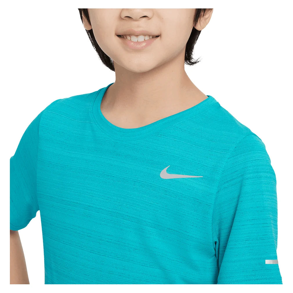 Boys' Dri-FIT Short Sleeve Running Shirt - Breathable Quick-Dry Athletic Top for Kids' Sports & Summer Workouts