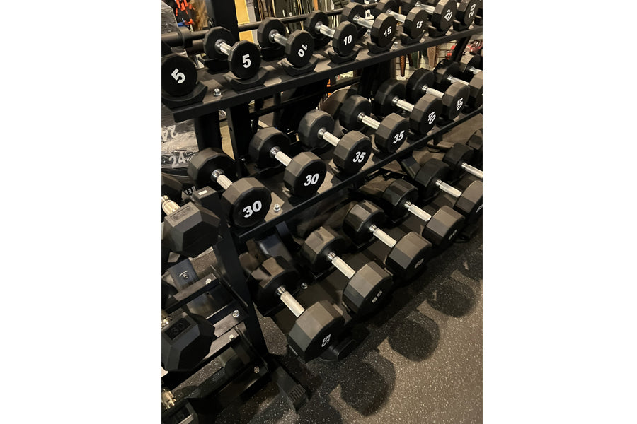 Warrior 12-Sided Urethane Dumbbell Set (5-50lbs) - Premium Weightlifting Equipment for Home Gym & CrossFit Training | Summer Sale