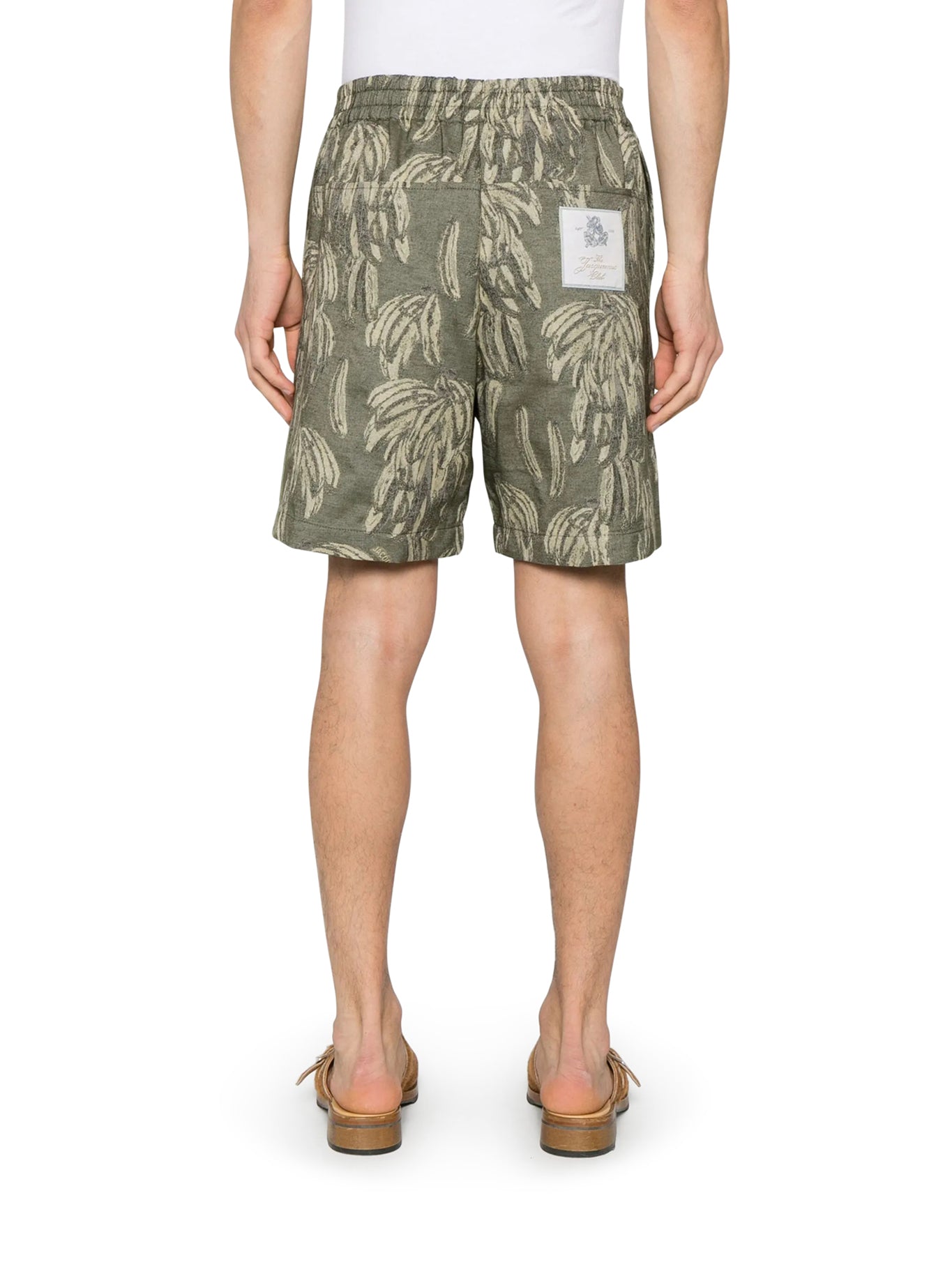Jacquemus Le Short Aloe - Yellow Orange Cotton Linen Blend High Waist Shorts with Banana Jacquard Logo | Perfect for Summer Vacations, Beach Outings, and Casual Streetwear