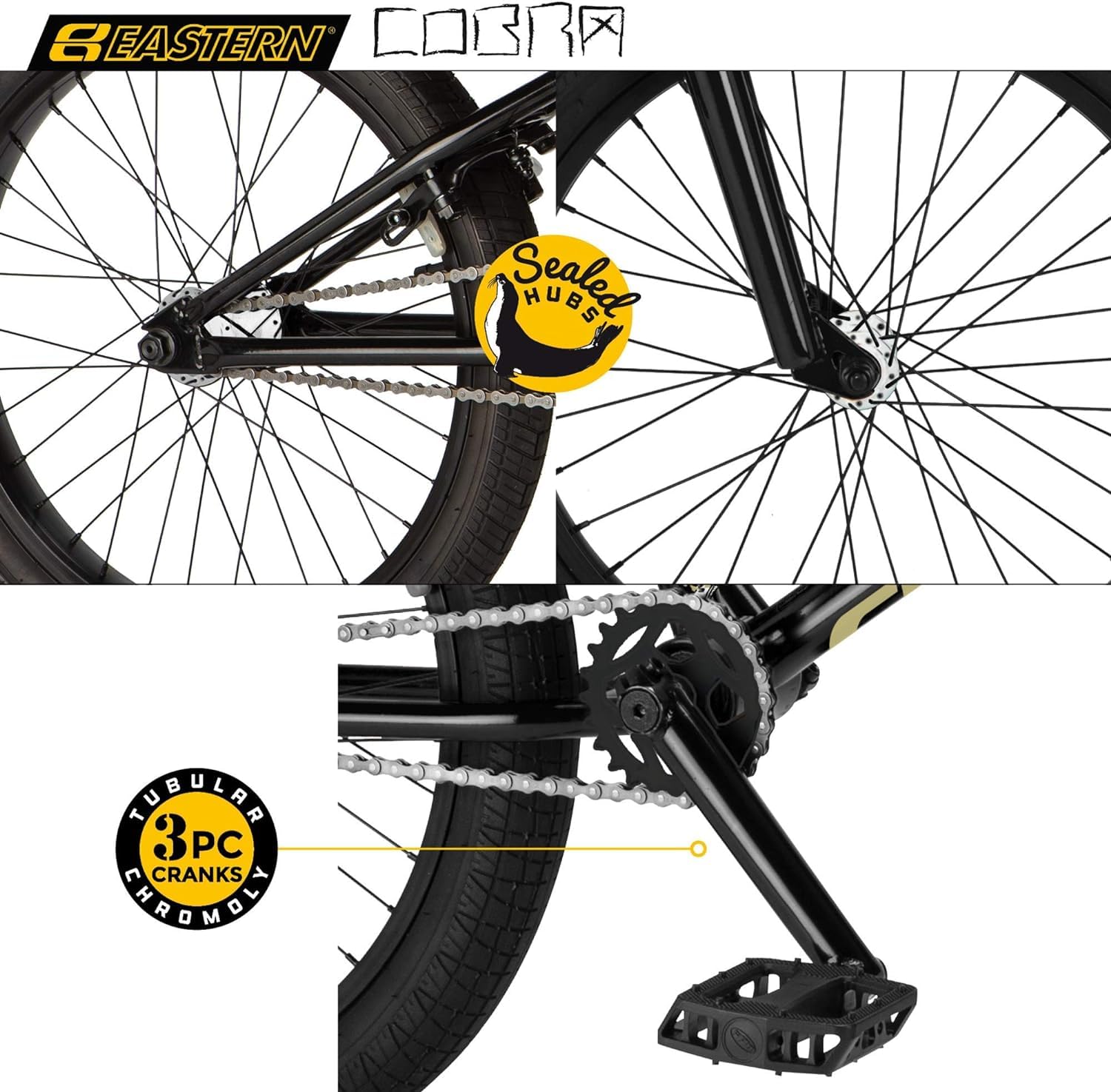 Eastern BMX Bikes - Cobra Model 20 Inch Lightweight Freestyle Bike | Designed by Pro Riders | Perfect for Street Tricks, Park Riding & BMX Racing