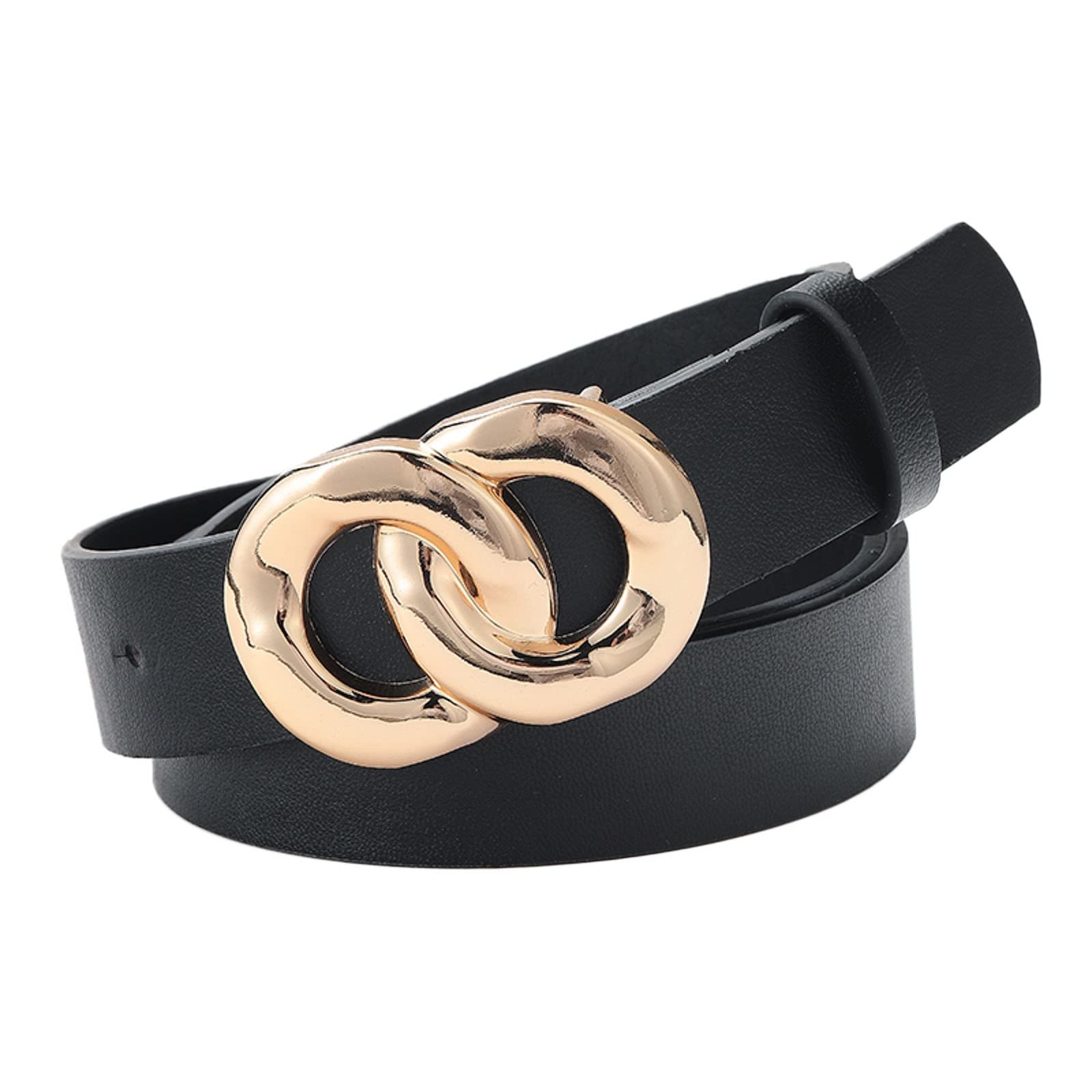 Women's Genuine Leather Belt with Double Ring Buckle - Stylish Waist Belt for Jeans, Dresses & Casual Outfits | Perfect for Office, Date Night & Everyday Wear