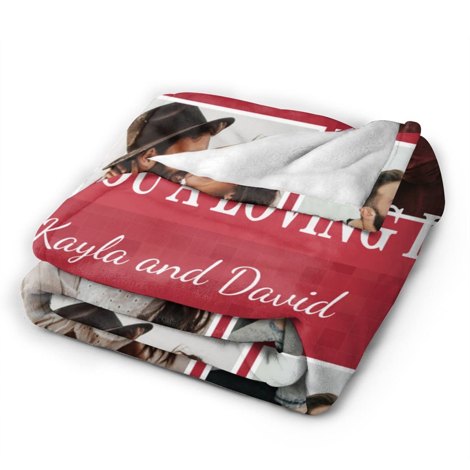 Custom Photo Blanket - Personalized Throw Blanket with 6 Photo Collage, Text & Pictures - Perfect Gift for Birthday, Christmas, Halloween, New Year, Mother's Day, Father's Day & Valentine's Day - Cozy Gift for Adults & Kids - Great for Home Decor, Couch Snuggling & Special Occasions