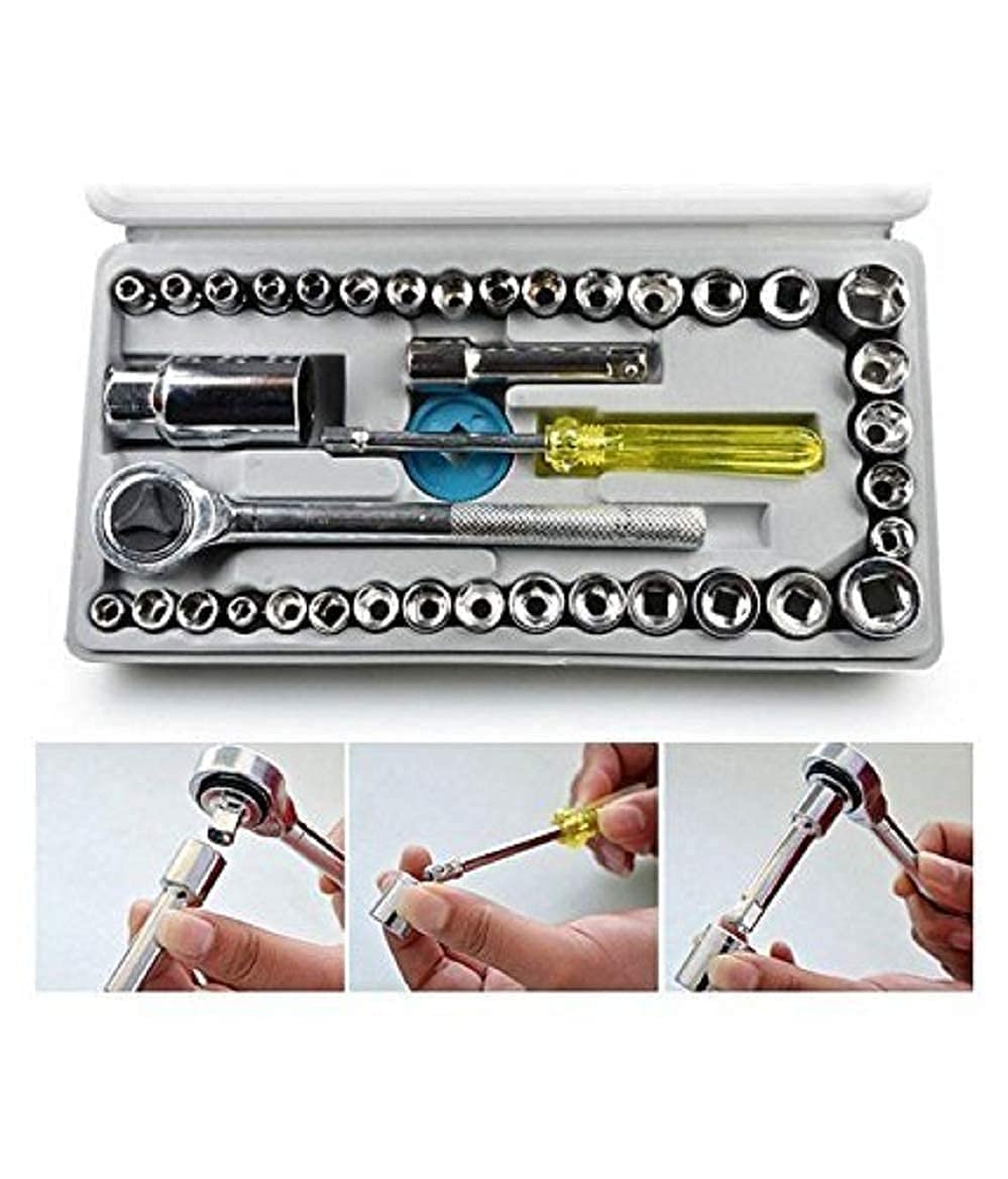 YOZONKY 40-in-1 Wrench Tool Kit with Screwdriver & Socket Set - Professional Automotive & Motorcycle Repair Tools for Car Maintenance, Home DIY Projects (Ideal for Mechanics, Handymen & Homeowners)