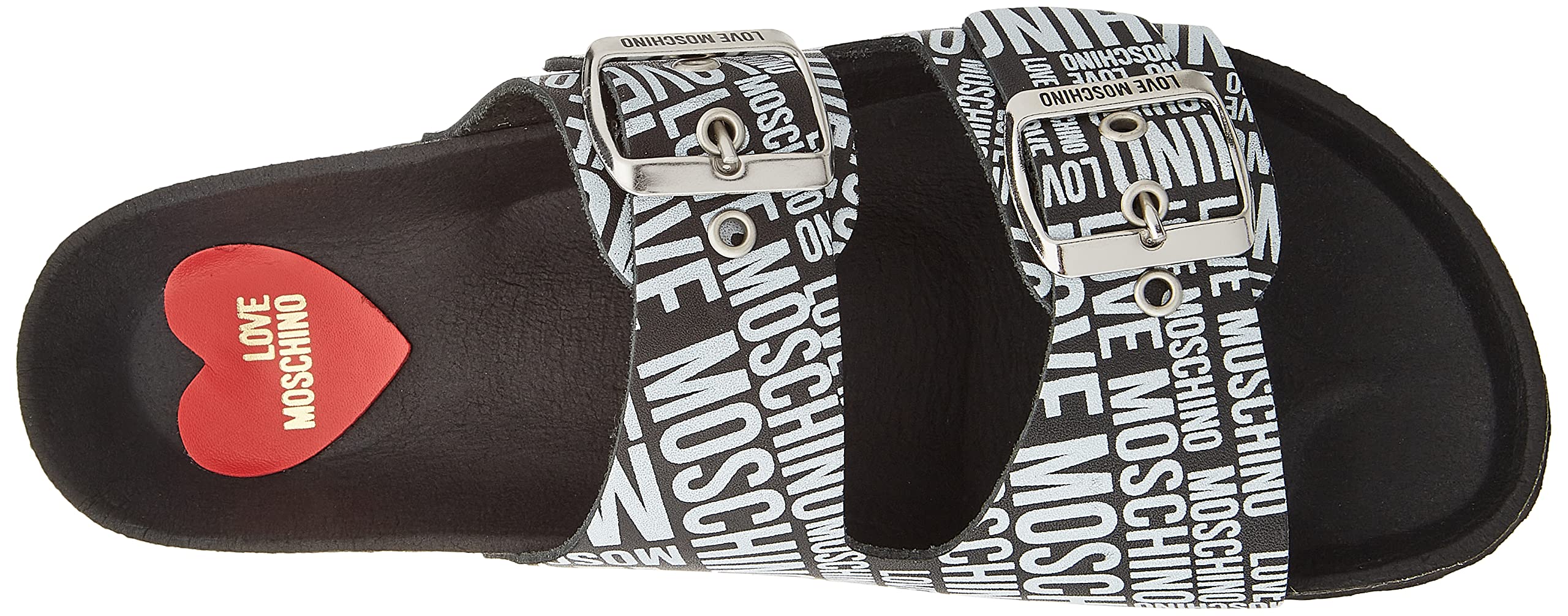 Love Moschino JA28073G1EIJ0 Women's Black Flip Flop Sandals - Comfortable Summer Beach Shoes for Pool, Vacation & Casual Wear