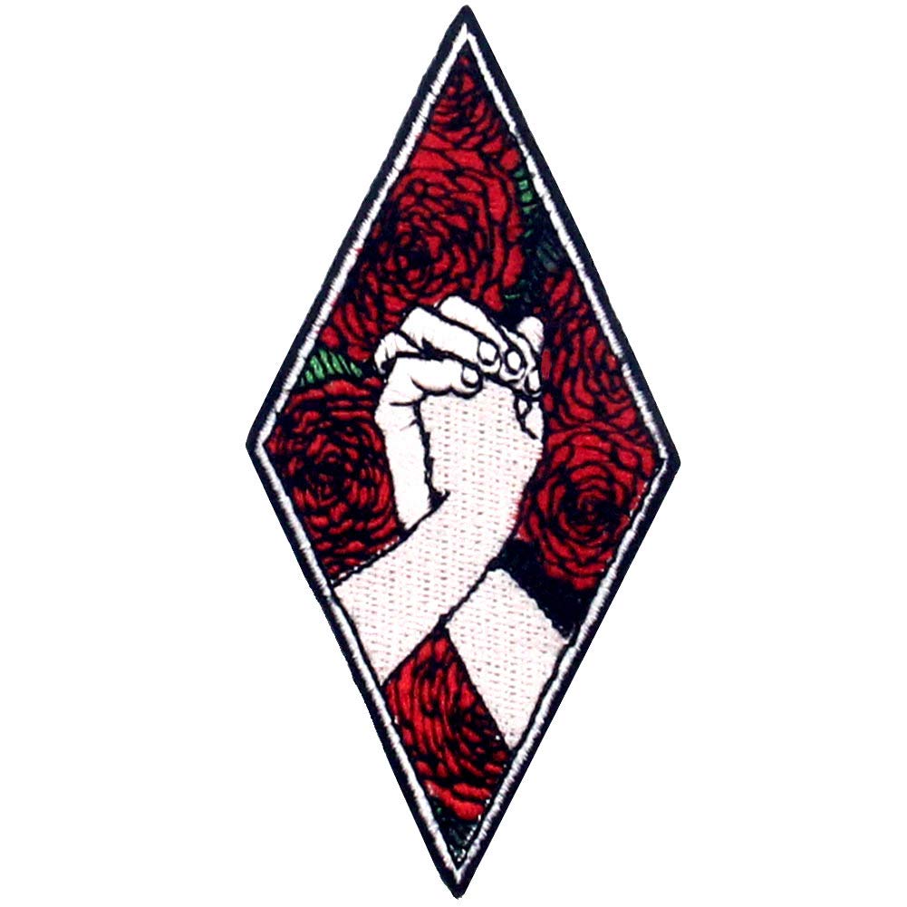 Rose Applique Embroidered Love Badge - Iron On or Sew On Patch for DIY Crafts, Jackets, Bags & Denim - Romantic Gift for Valentine's Day & Anniversaries