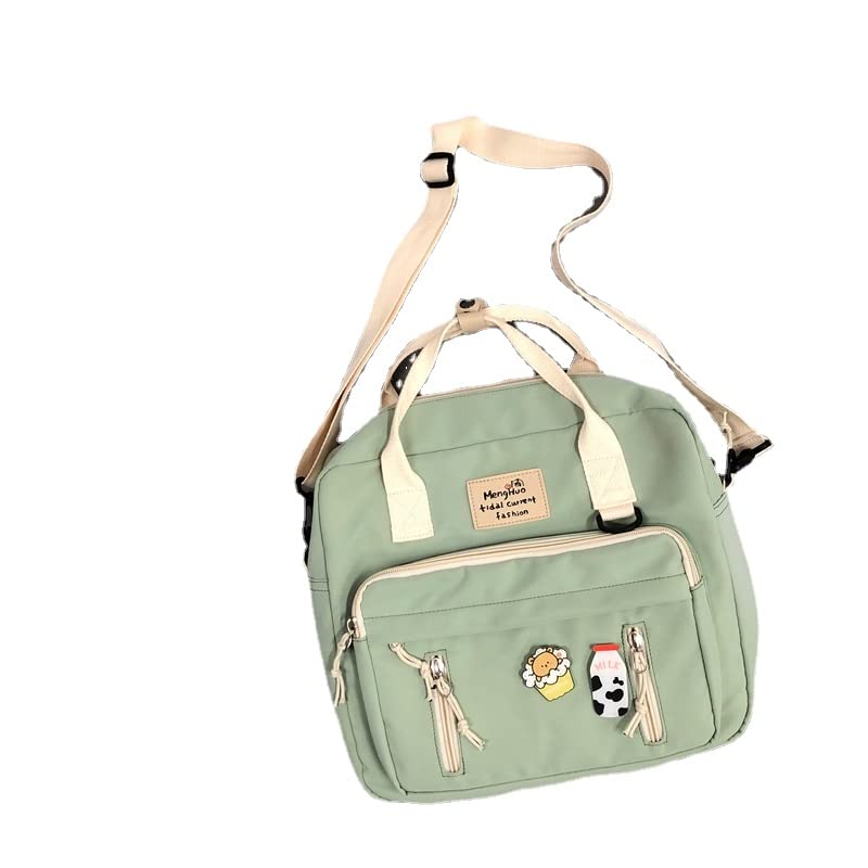 Cute Kawaii Backpack for School & Travel - Waterproof Laptop Bookbag with Multiple Pockets, Lightweight Durable Green Backpack for Women & Teens - Perfect for College, Work, Hiking and Daily Commute