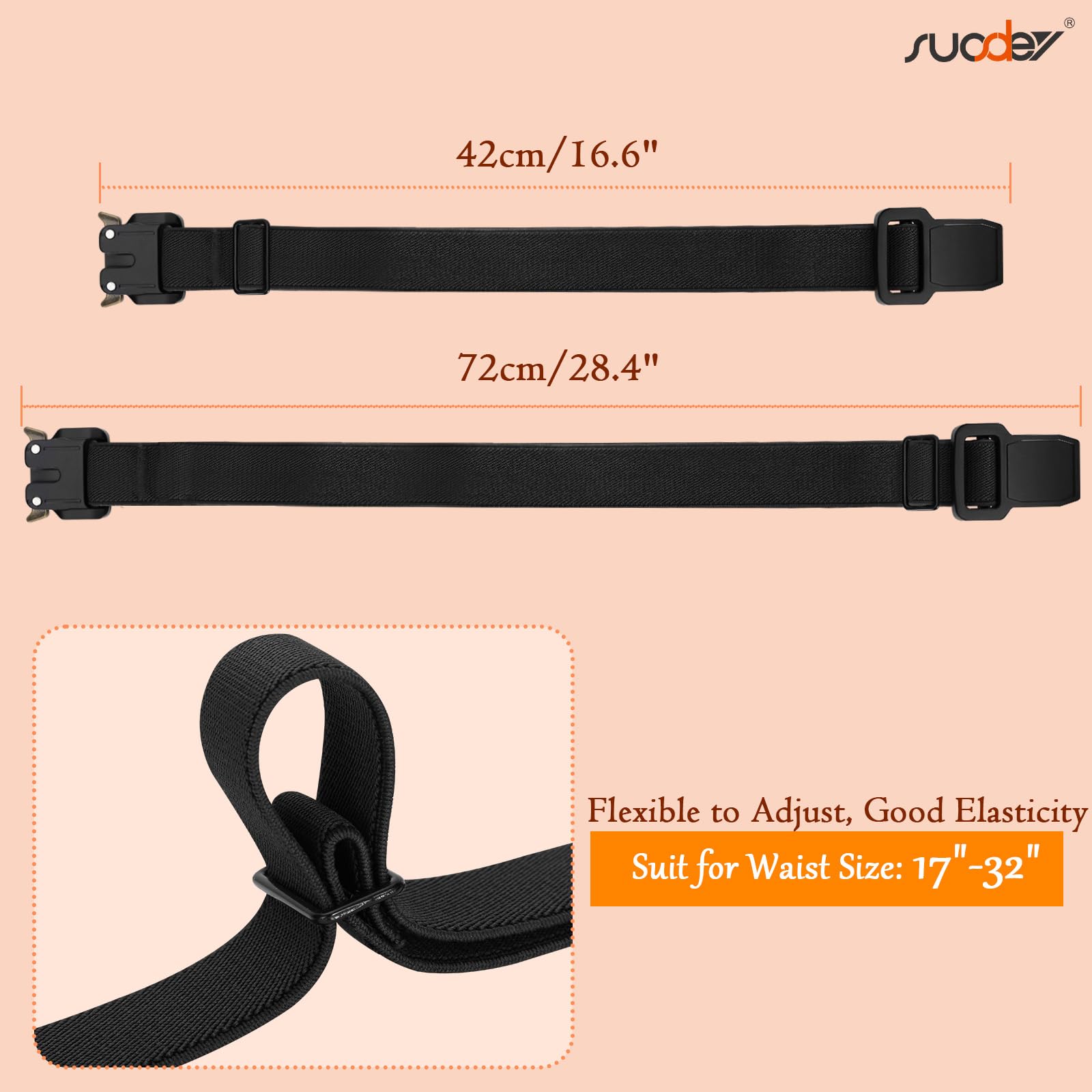 SUOSDEY Boys Elastic Adjustable Belt with Alloy Buckle - Stretchable Waistband for School Uniforms & Daily Wear - Perfect for Toddlers and Kids (Ages 3-10) - Ideal for School, Playdates, and Casual Outfits