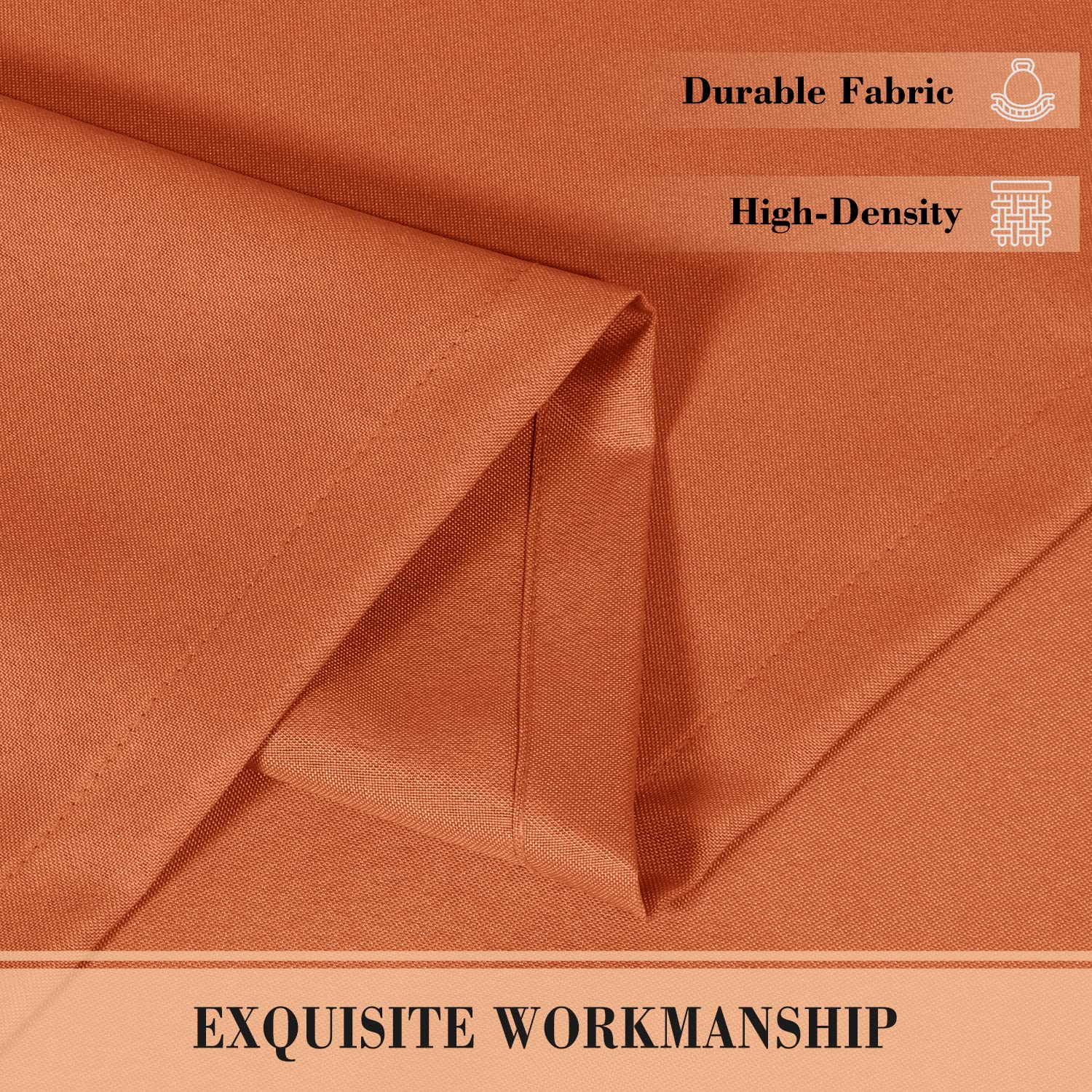 BONZER Waterproof Outdoor Curtains for Patio - 52x84 Inch Weatherproof Tab Top Panel in Orange - Perfect for Porch, Pergola, Gazebo, Cabana & Pavilion - Great for Sun Protection and Outdoor Privacy