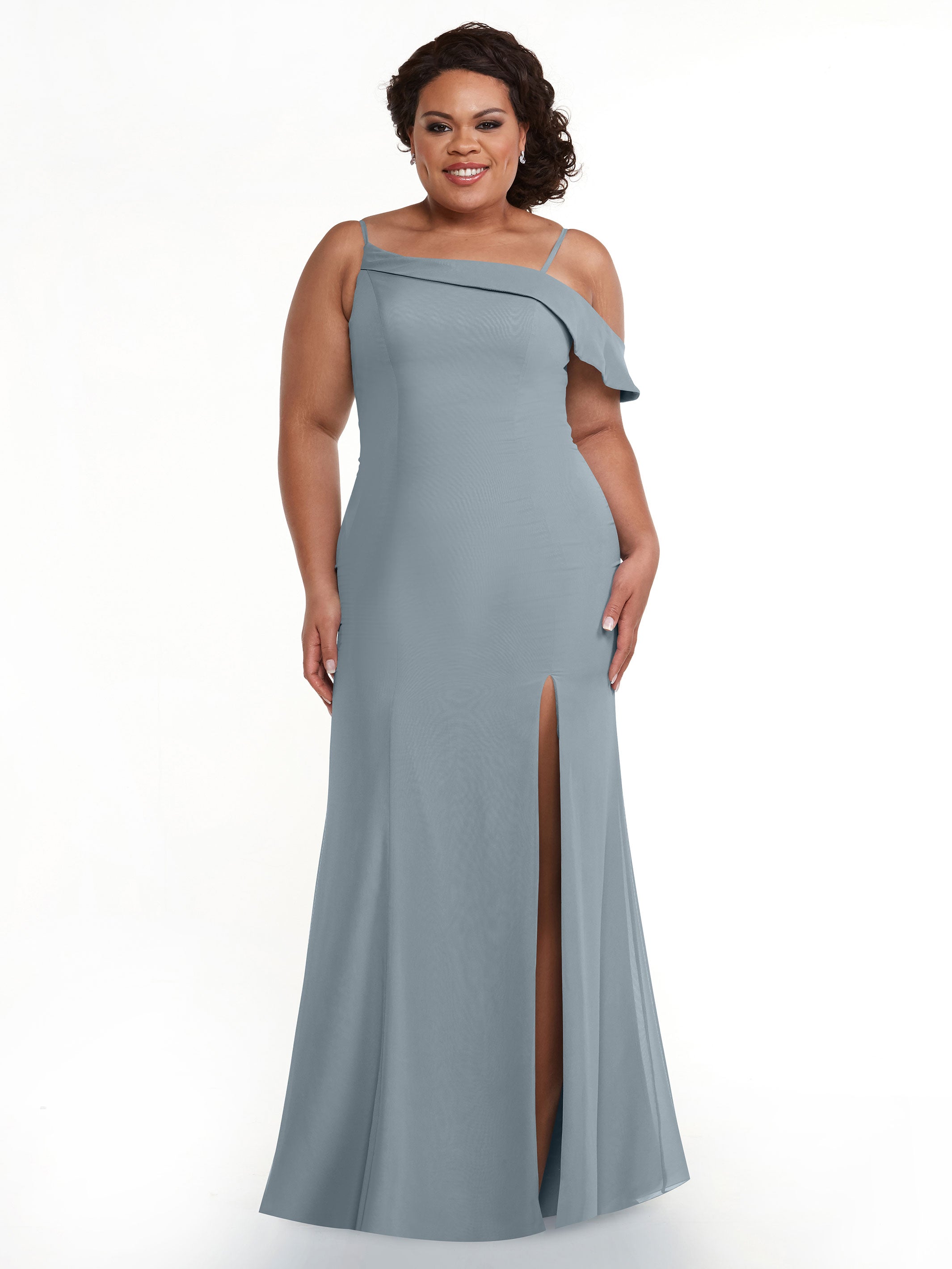 Elegant One Shoulder Fit and Flare Chiffon Bridesmaid Dress - Perfect for Weddings, Prom, and Formal Events
