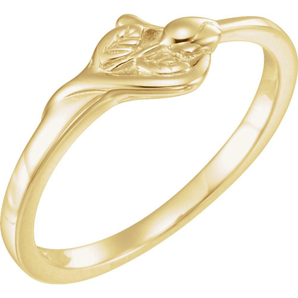 14K Yellow Gold Unblossomed Rose Ring - Size 7 | Elegant Floral Jewelry for Women, Perfect for Valentine's Day, Anniversary & Romantic Occasions