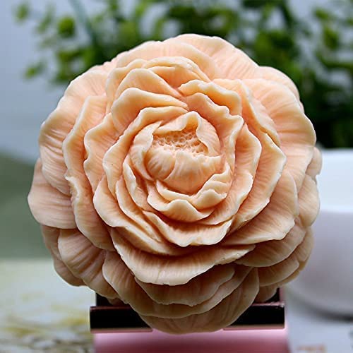 Brightail INFRA 3D Silicone Candle Wax Molds - DIY Peony Flower Mold for Resin, Soap & Aromatherapy Candles - Reusable Soy Wax Candle Making Kit for Home Decor, Wedding Centerpieces & Gift Making