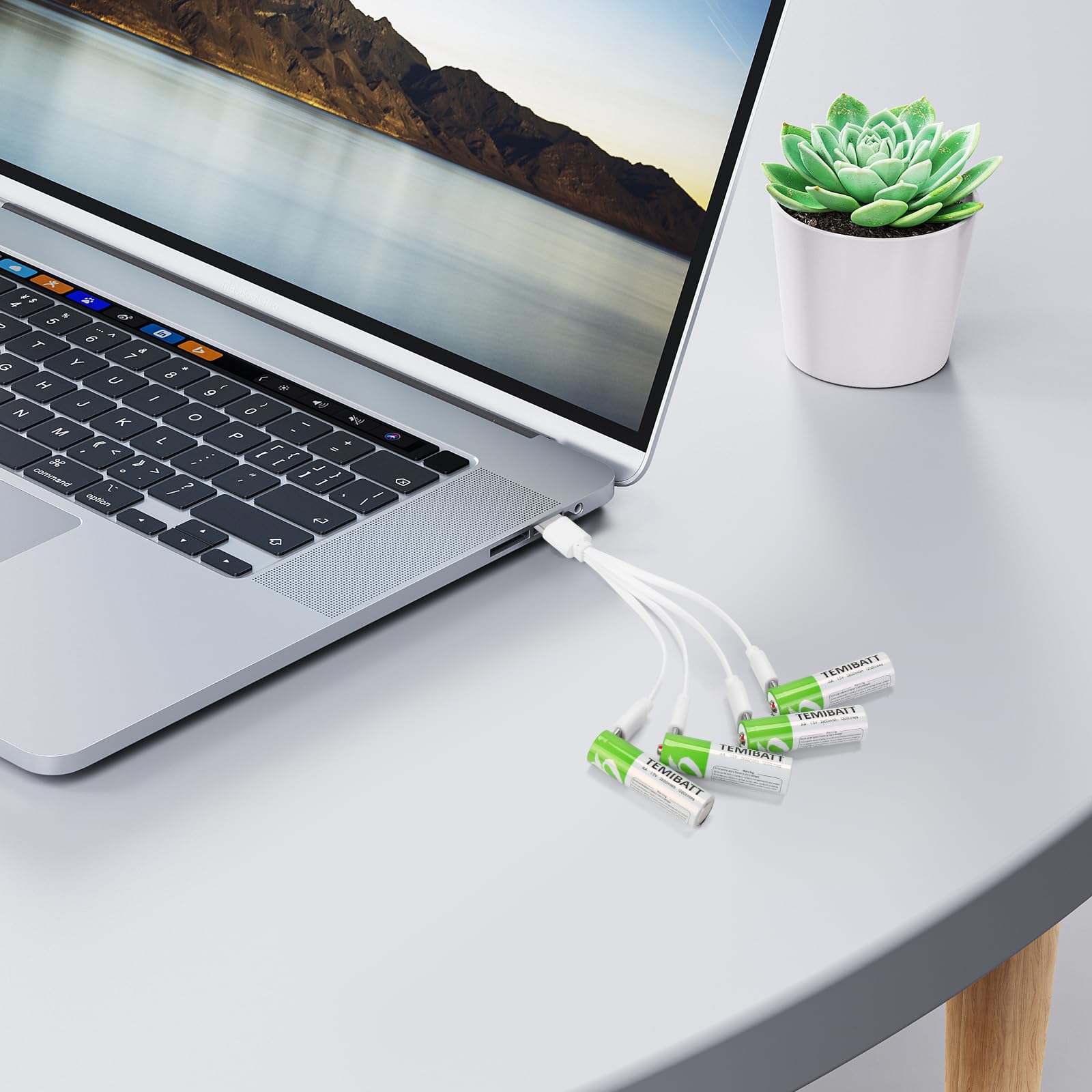 USB to USB C Fast Charging Cable 2A - 4-in-1 Multi-Port Charger Cord for AA AAA C D 9V Batteries | Perfect for Home, Office & Travel Charging Needs