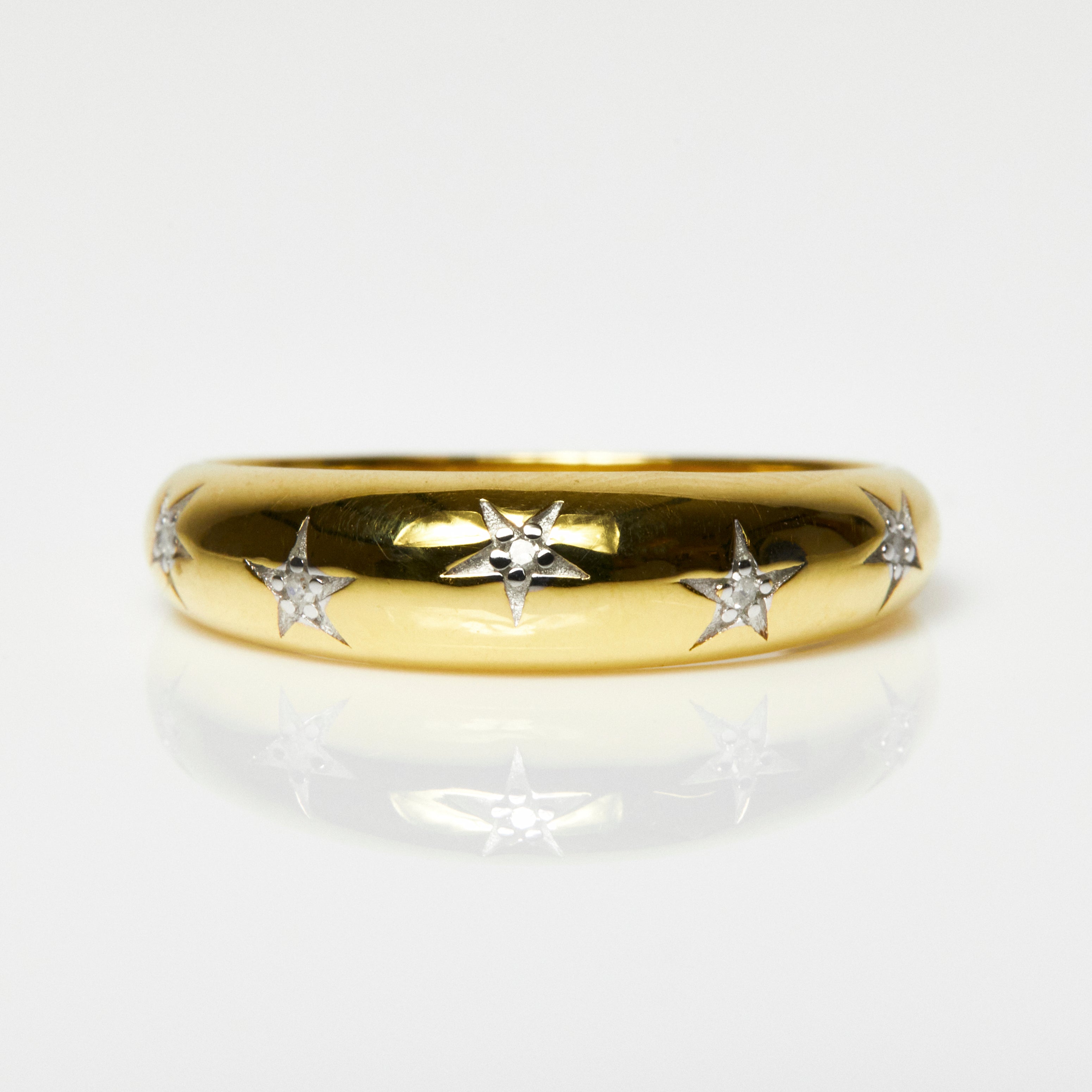 Chunky Star Set Diamond Band Ring for Women - Elegant Stackable Jewelry for Everyday Wear & Special Occasions