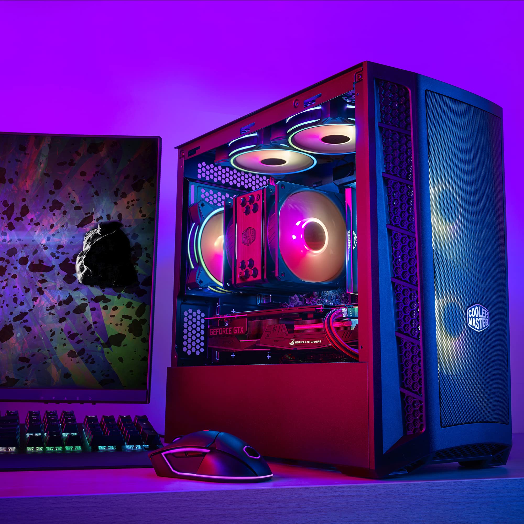 Cooler Master MasterBox MB311L ARGB Micro-ATX PC Case - Dual ARGB Fans, Mesh Front Panel, Tempered Glass Side Panel for Optimal Airflow | Perfect for Gaming Rigs & Workstation Builds