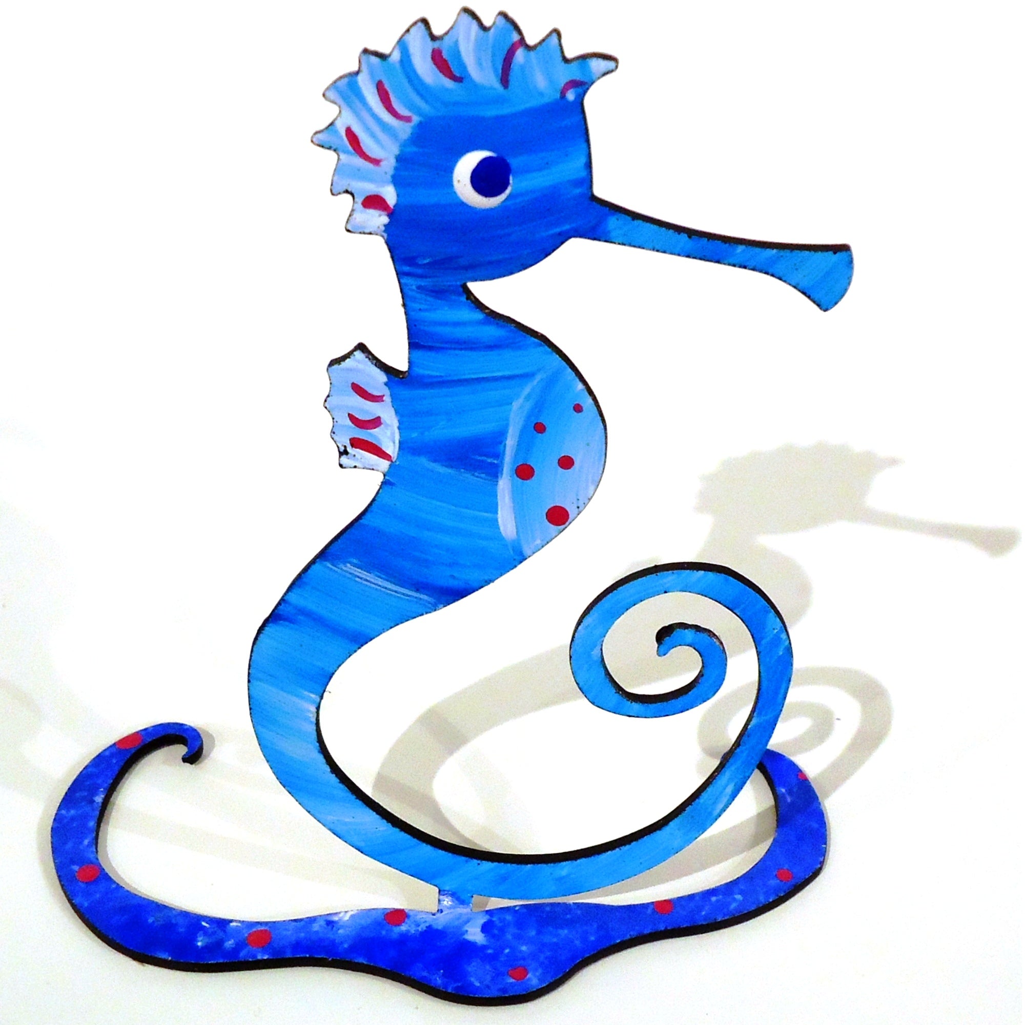 Seahorse Photo Holder - Turquoise Blue Picture Frame for Wall Decor, Beach Theme Home & Office Display