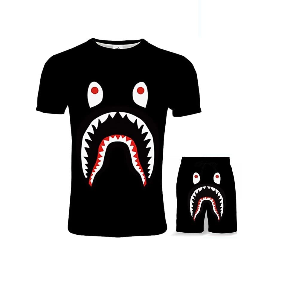 Bape Camo Shark Head 3D Print T-Shirt - Men's & Women's Short Sleeve Summer Fashion Tee for Streetwear, Cosplay and Casual Outfits