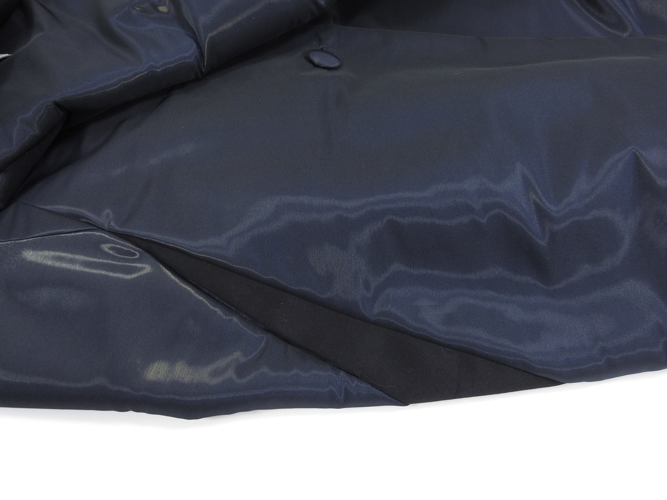 Balenciaga Midnight Navy Sheen Coat - Size 42 / 8 - Luxury Trench Coat for Women | Perfect for Evening Events & Fall Fashion