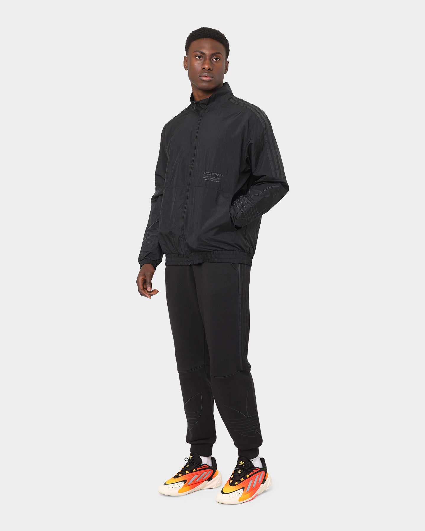 Adidas Tricolor Track Top Jacket for Men - Black Athletic Running Jacket with Stripes | Perfect for Gym, Jogging & Casual Streetwear