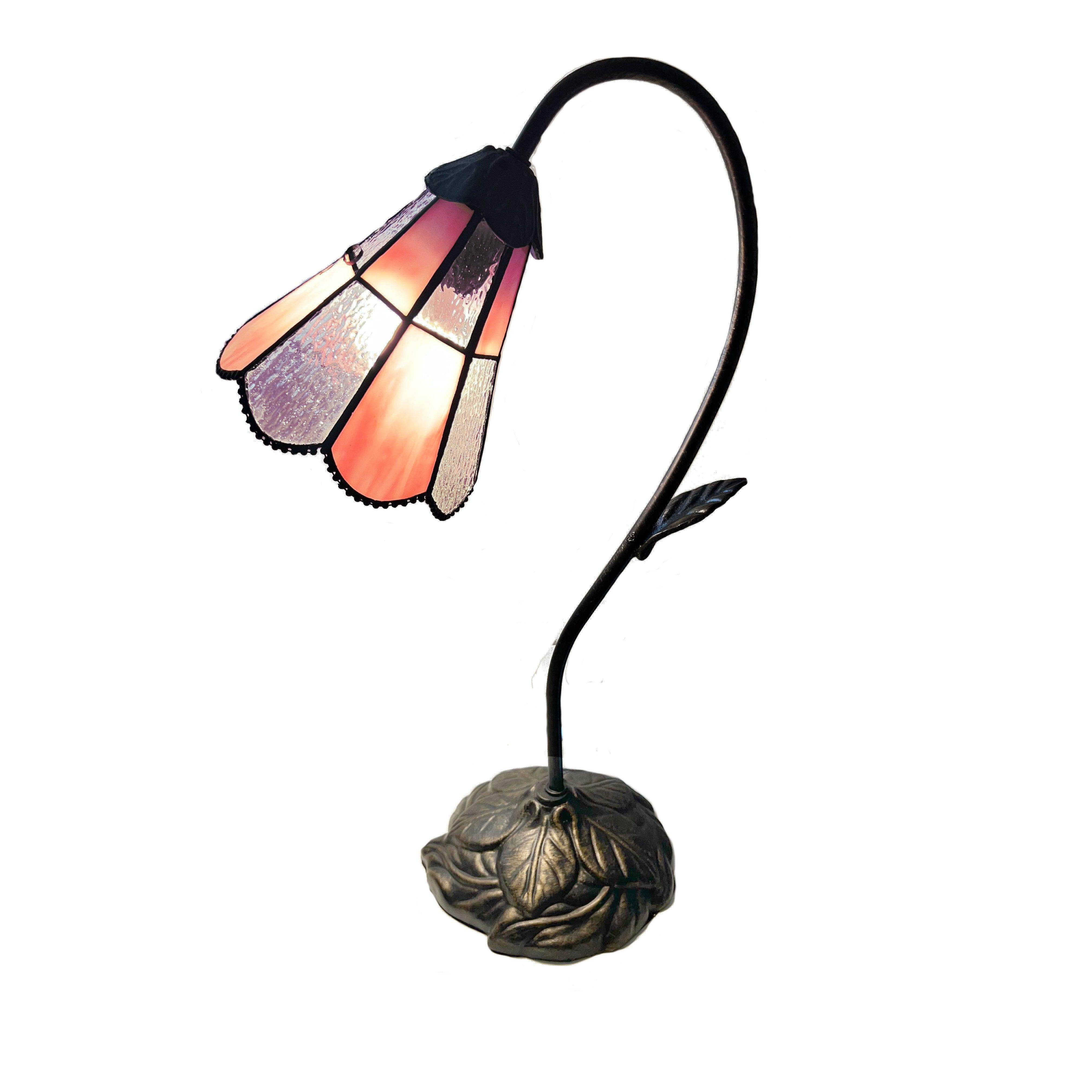 Marie Swan Neck Tiffany Lamp - Handcrafted Stained Glass Table Light - Perfect for Living Room, Bedroom & Office Decor