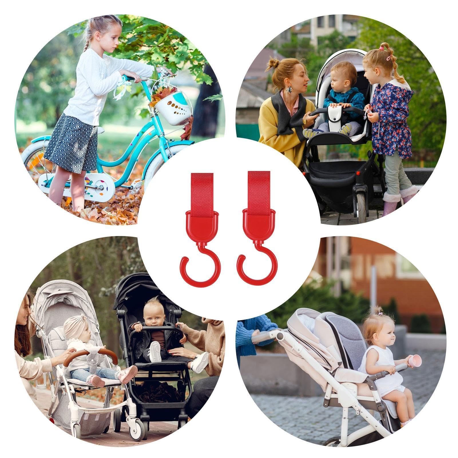 Rotatable Baby Stroller Hook - Multi-Purpose Mommy Organizer Hook for Strollers, Shopping Carts & Wheelchairs | Durable Bag Hanger Accessory for Diaper Bags, Groceries & Daily Essentials (Perfect for Moms On-The-Go)