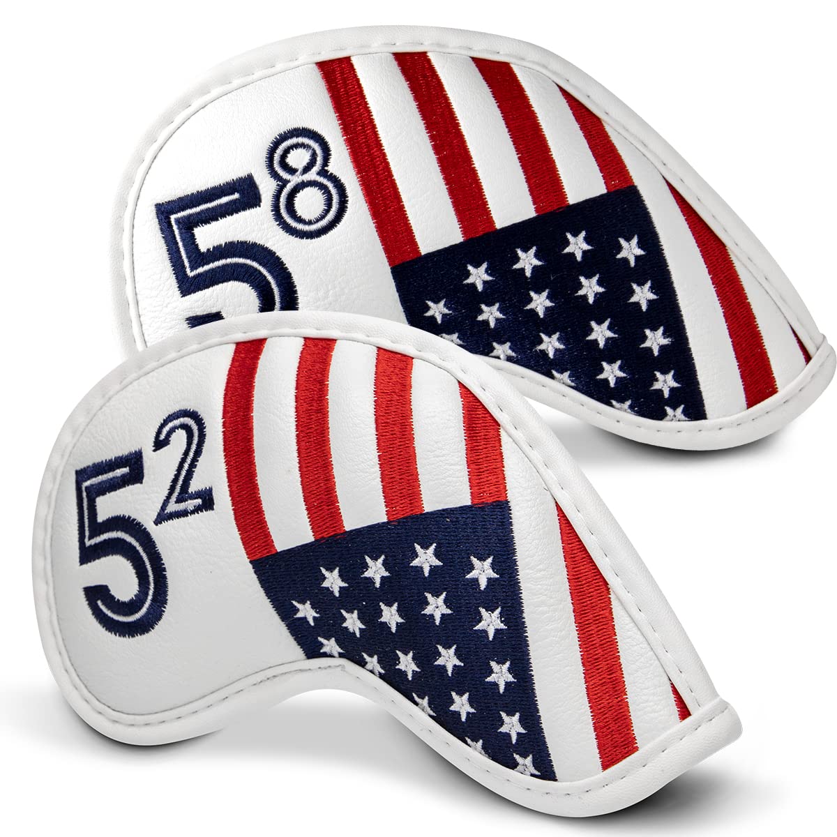 Premium Golf Iron Head Covers Set - USA Flag Design for PXG0311 Irons & Wedges | Protective Club Covers for Driving Range, Course Play & Travel Storage