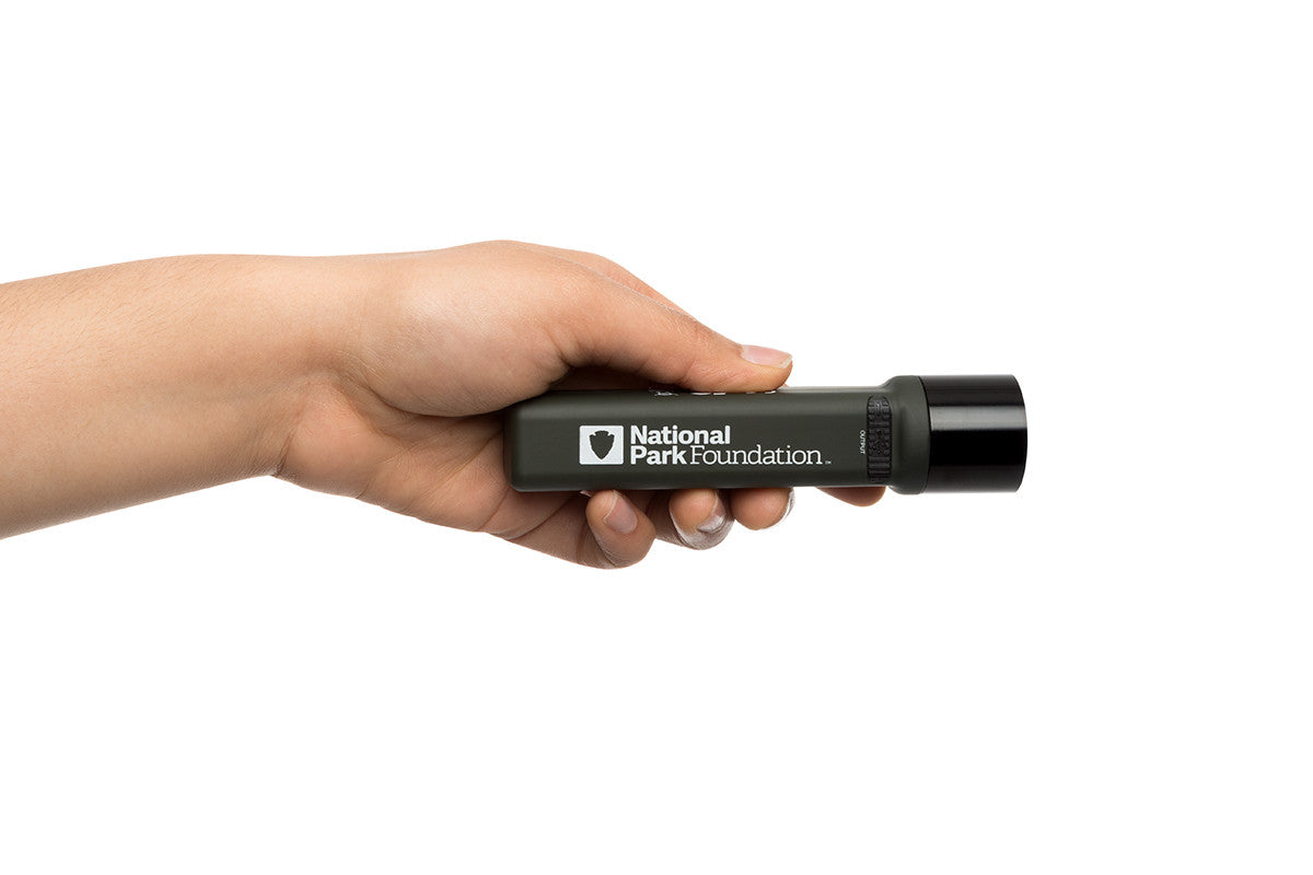 National Park Foundation Rechargeable Power Bank & LED Flashlight - Portable Charger for Camping, Hiking, and Outdoor Adventures (3000mAh Battery Pack)