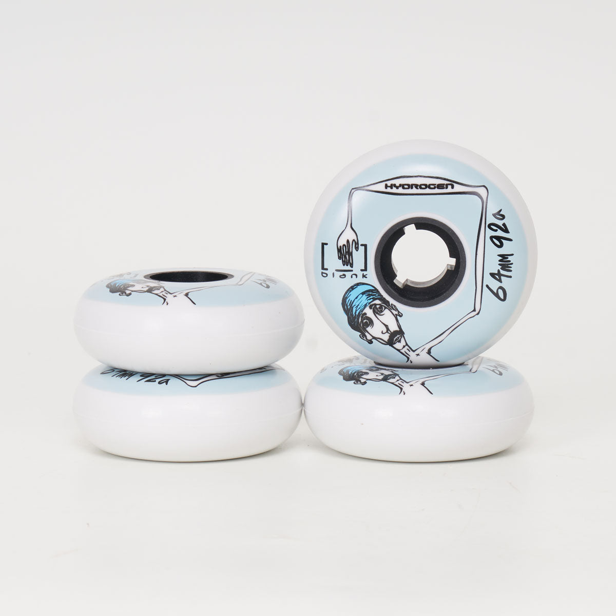 Rollerblade Hydrogen Street 64mm Wheels - 4 Pack Set for Aggressive Inline Skating & Urban Rollerblading